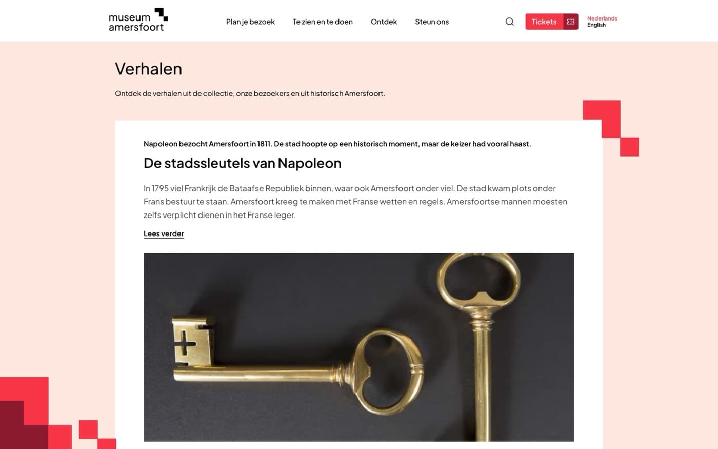 Sectie uit de website van Museum Amersfoort