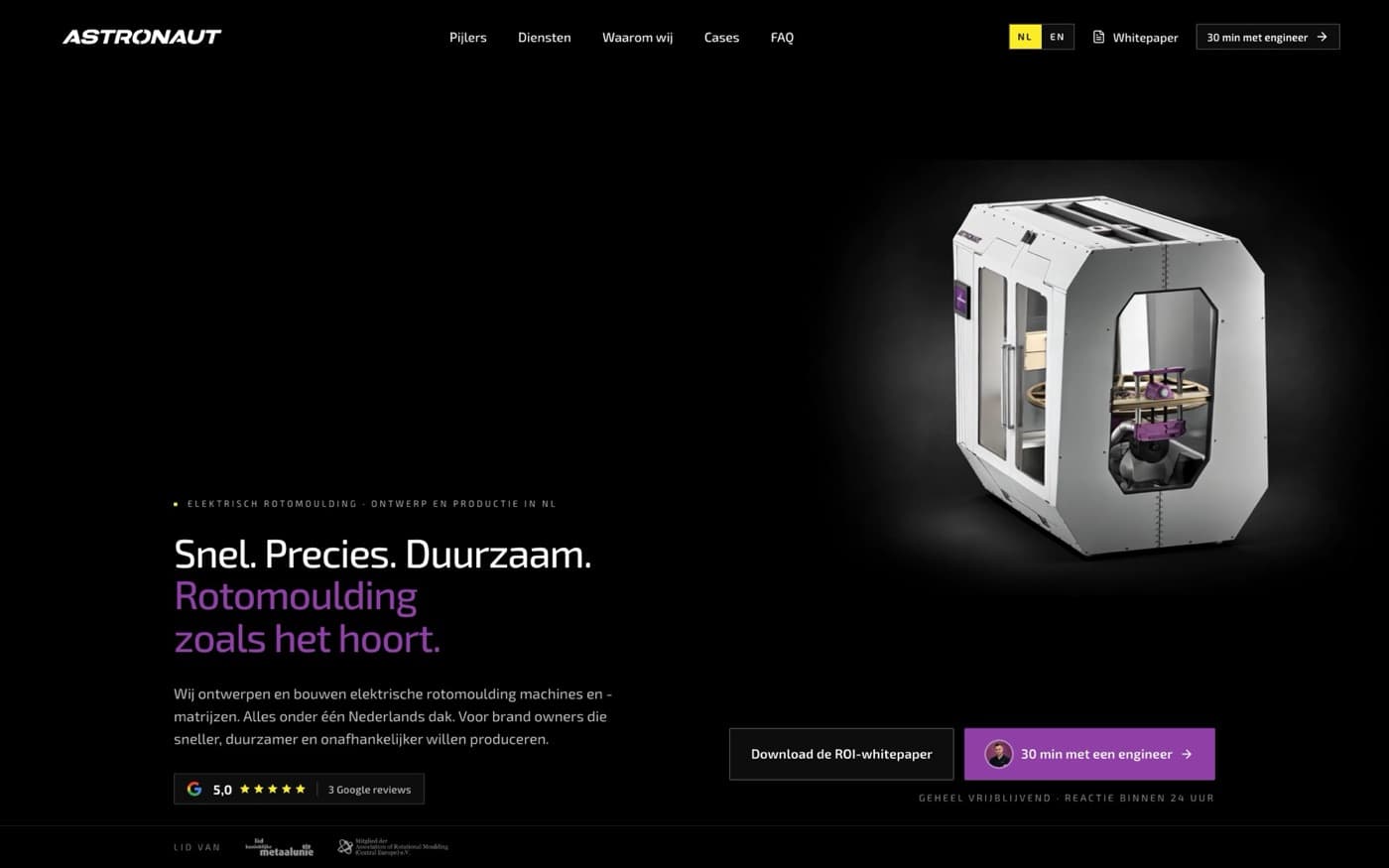 Website van Astronaut Machines