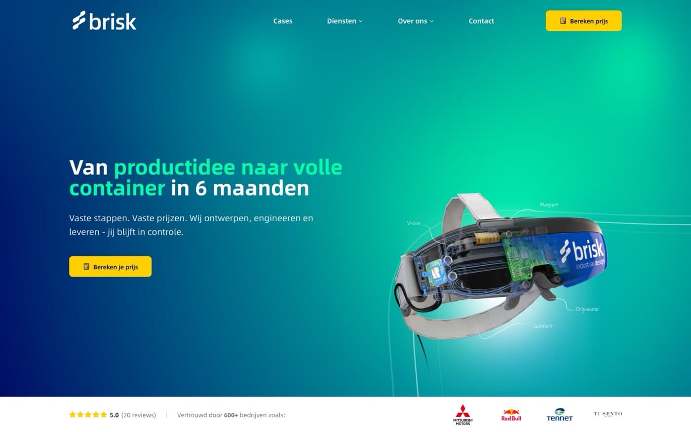 Website van Brisk Industrial Design