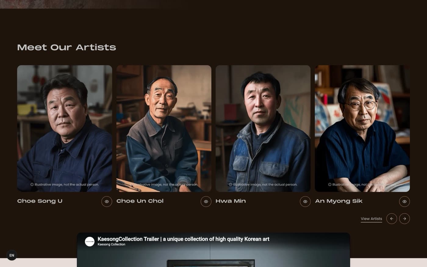 Sectie uit de website van Kaesong collection