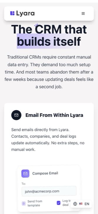 Mobiele website van Lyara