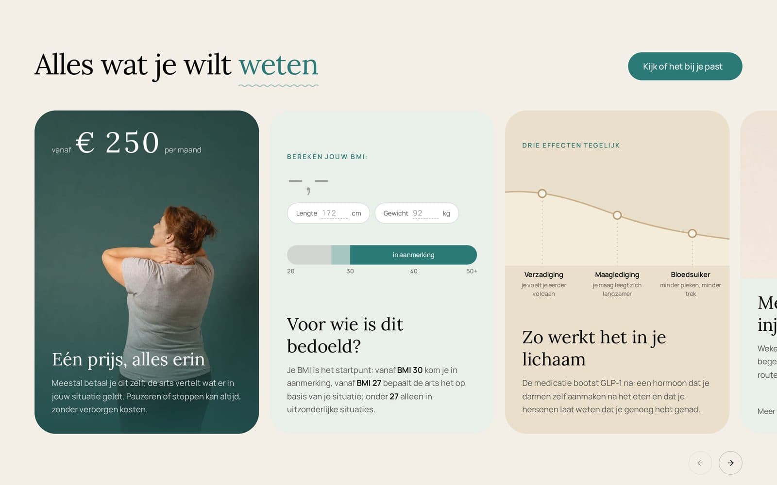 Sectie uit de website van Qlinic