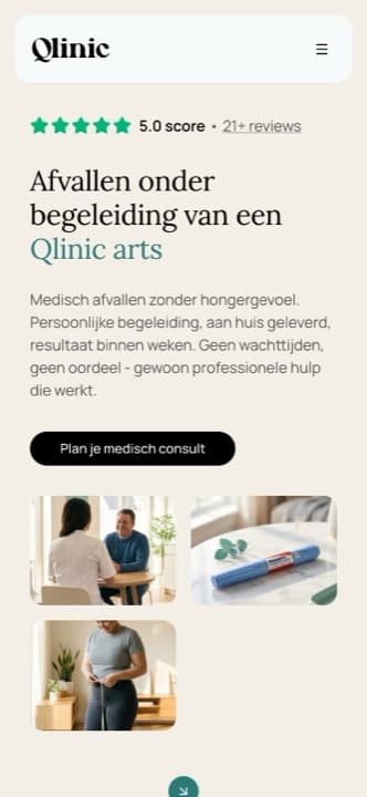 Mobiele website van Qlinic